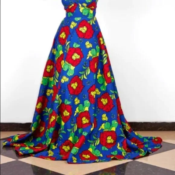 African Material Flow Maxi Dress (Made in Ghana) - Picture 2 of 5